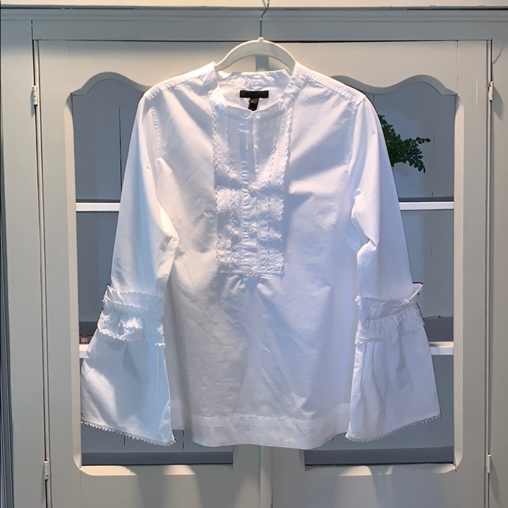 J. Crew Embroidered Bell Sleeve Blouse